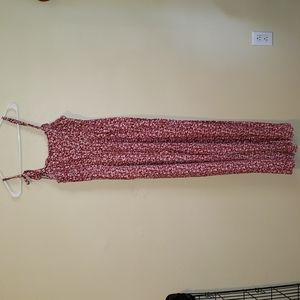 BNIP Shein Red and White Flowered Jumpsuit, Size Medium